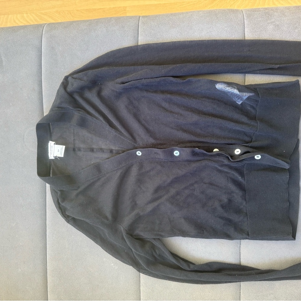 Club Monaco Black Button-Front Lightweight Cardigan